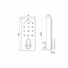 M-1606-00K0 touchpad cabinet lock- dimensions